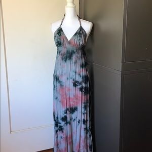 NWT Akualani Tie Dyed Halter Maxi Dress